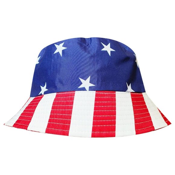 Way To Celebrate Patriotic Stars & Stripes Bucket Hat Freedom Unisex Adult OS - Picture 1 of 8